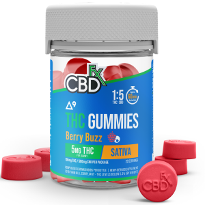 CBDfx | Delta-9 THC Gummies Berry Buzz | 5mg THC + 25mg CBD - 20ct