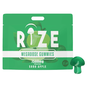 Rize | Sour Apple Mushroom Gummies | Megadose 7500mg – 15ct