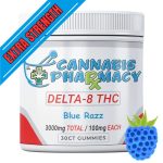 Cannabis Pharmacy Delta-8 THC Gummies | 100mg – Blue Raspberry – 30ct