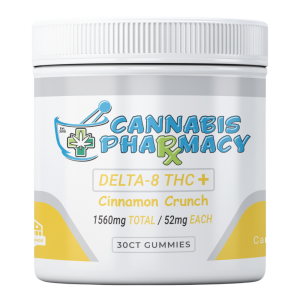Cannabis Pharmacy | Delta-8 THC Plus Gummies | 50mg Delta 8 + 1mg THCA + 1mg THCP - Cinnamon Crunch - 30ct