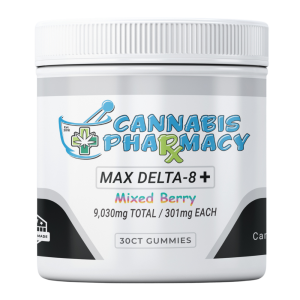 Cannabis Pharmacy | Heavyweight Delta8 Max | 250mg D8 + 50mg CBD + 1mg THCP - Mixed Berry - 30ct