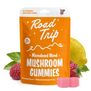 Road Trip | Microdosed Pink Lemonade Mushroom Gummies | Functional Mushrooms – Micro Dose – 20ct