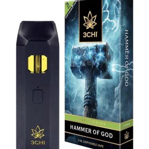 3CHI | True Strains Hammer of God THC Vape | Hybrid - 3g Disposable Vape