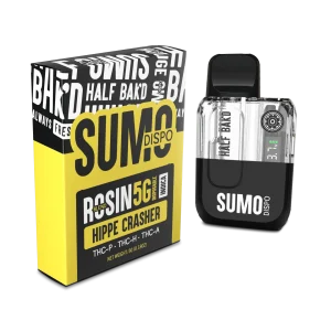 Half Bak'd | Rosin Blend Sumo THC Vape - Hippie Crasher | 5G - Indica Disposable