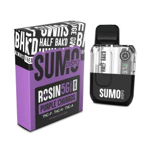 Half Bak'd | Rosin Blend Sumo THC Vape - Purple Churros | 5G - Sativa Disposable