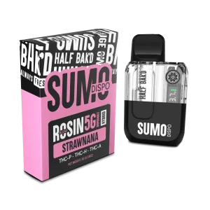 Half Bak'd | Rosin Blend Sumo THC Vape - Strawnana | 5G - Hybrid Disposable