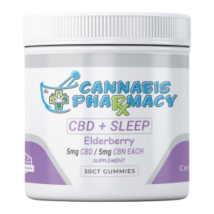 Cannabis Pharmacy | Sleep Light Gummies | 5mg CBN + 5mg CBD + 2.5mg Melatonin - Elderberry - 30ct