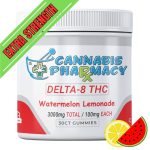 Cannabis Pharmacy Delta-8 THC Gummies | 100mg – Watermelon Lemonade – 30ct
