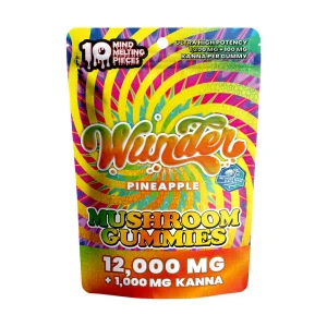 Wunder | Pineapple Mushroom Gummies with Kanna | 1200mg High Potency Entheogenic Extract – 10ct