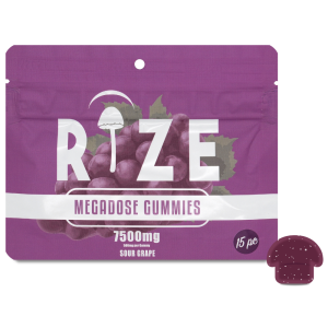 Rize | Sour Grape Mushroom Gummies | Megadose 7500mg – 15ct