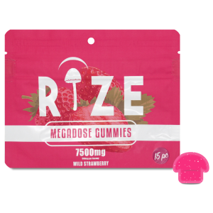 Rize | Wild Strawberry Mushroom Gummies | Megadose 7500mg – 15ct