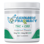 Cannabis Pharmacy THC Blend CBD Gummies | 50mg CBD + 10mg Delta 9 THC – Assorted Flavors – 30ct