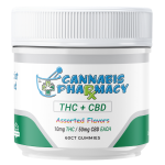 Cannabis Pharmacy THC Blend CBD Gummies | 50mg CBD + 10mg Delta 9 THC – Assorted Flavors – 60ct