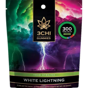 3CHI | True Strains High Potency Gummies White Lightning Hybrid - 20ct