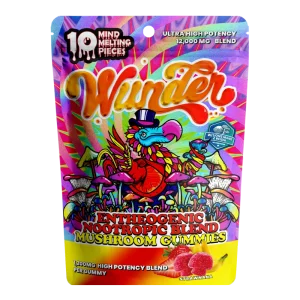 Wunder | Strawnana Mushroom Gummies | 1200mg High Potency Entheogenic Extract - 10ct